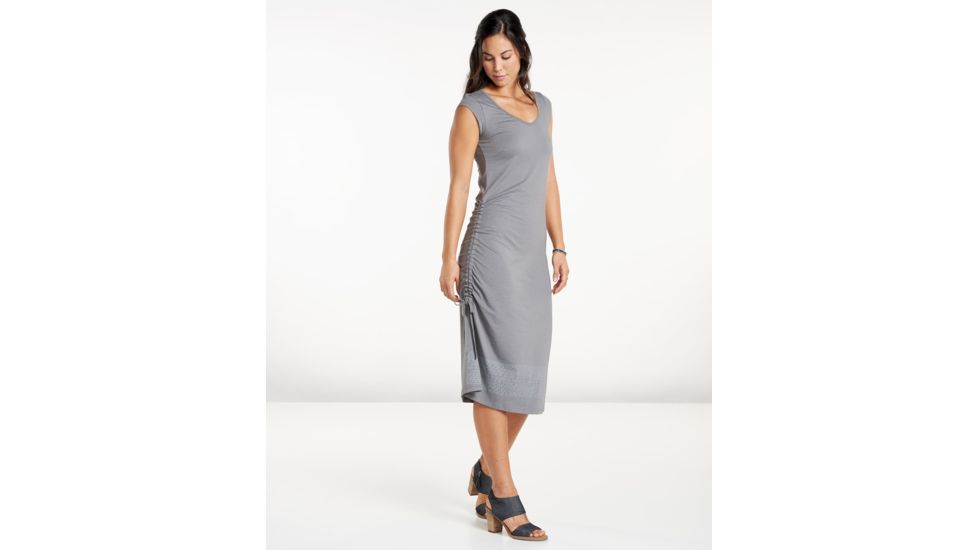 Toad&amp;Co Muse Dress, Smoke Border Print, Extra Small T1772205-094-XS