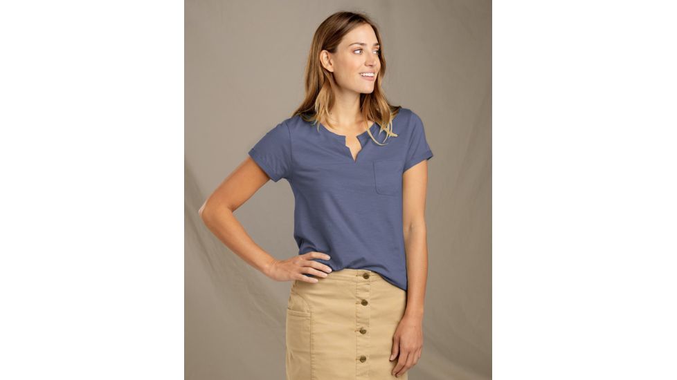 Toad&amp;Co Sambasta Short Sleeve Tee - Womens, Blue Shadow, Large, T1002802-515-L