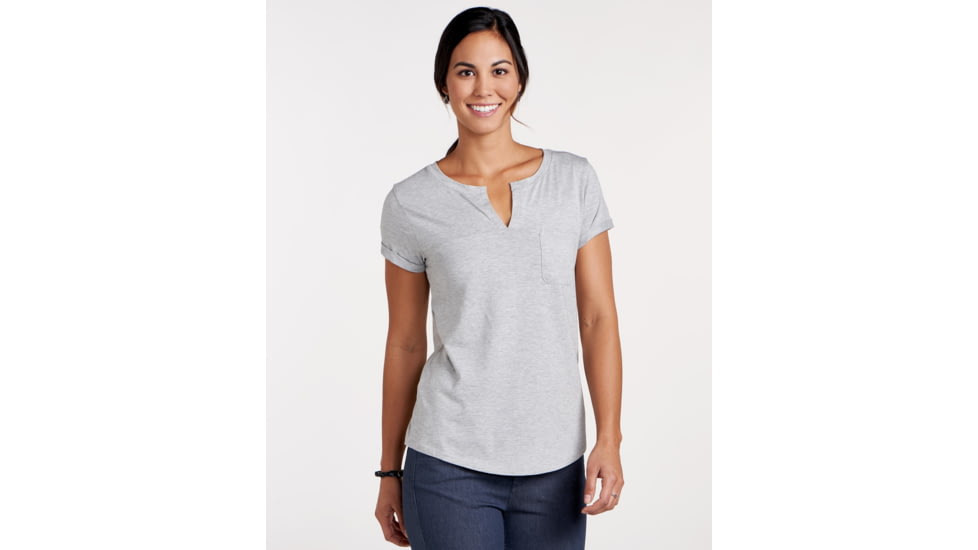 Toad&amp;Co Sambasta Women's Short Sleeve Tee, Heather Grey, Small T1002802-111-S