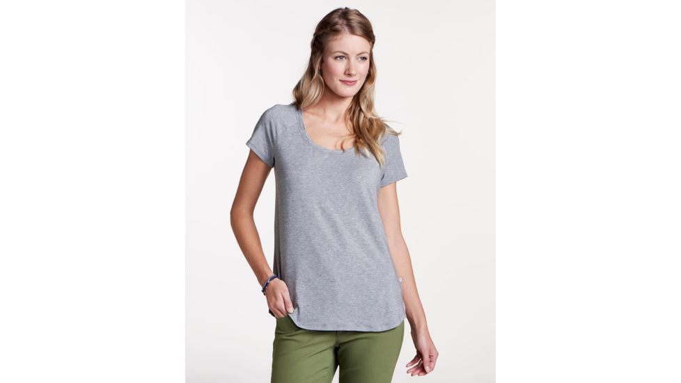 Toad&amp;Co Swifty Women's Scoop Neck Tee, Heather Grey, Small, T1002801-111-S