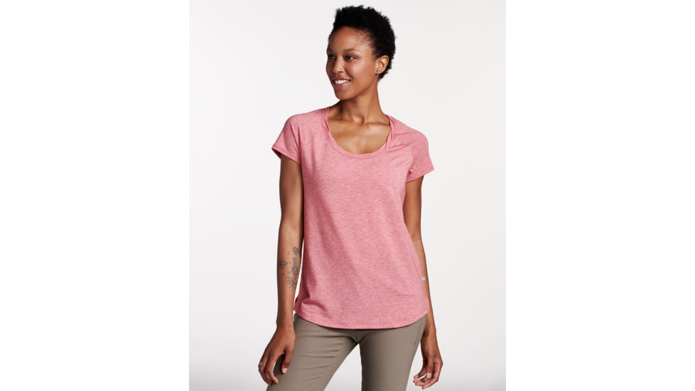 Toad&amp;Co Swifty Women's Scoop Neck Tee, Guava Heather, Extra Small T1002801-666-XS