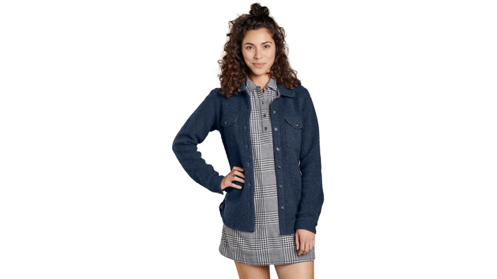 Toad&amp;Co Telluride Sherpa Shirtjac T-Shirts - Womens, Blue Wing Teal, Extra Large, T1081905-320-XL
