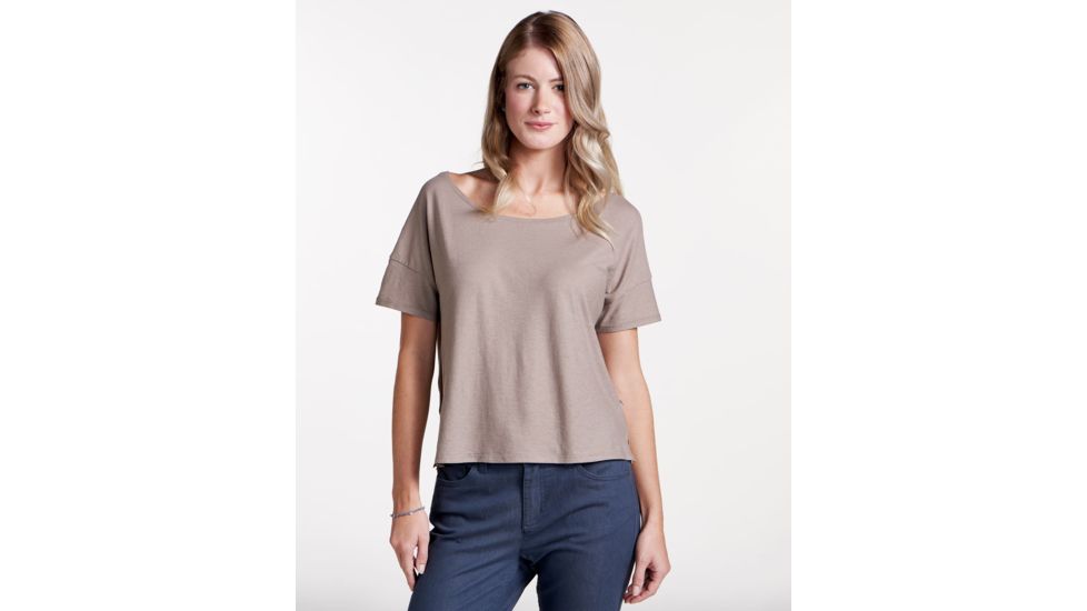 Toad&amp;Co Tissue Crop Womens Short Sleeve Tee, Cocoa, Large T1002803-230-L