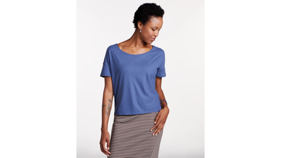 Toad&amp;Co Tissue Crop Womens Short Sleeve Tee, Blueberry, Medium T1002803-742-M