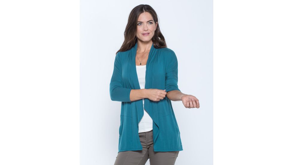 Toad&amp;Co Wisper Women's Cardie, Deepwater, Large T1082802-421-L