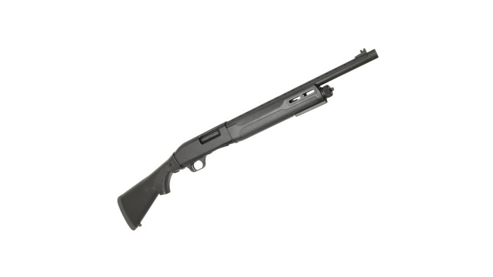 Tokarev TSP12 3in Pump Action Shotgun w/Stock, 12 Gauge, 18.5 inch Barrel, Synthetic, Black, 5 Round Capacity, Black, 21000430