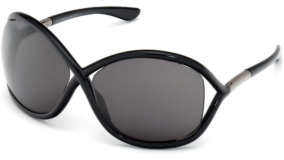 Tom Ford FT0009 Sunglasses - Shiny Black Frame Color, Smoke Lens Color