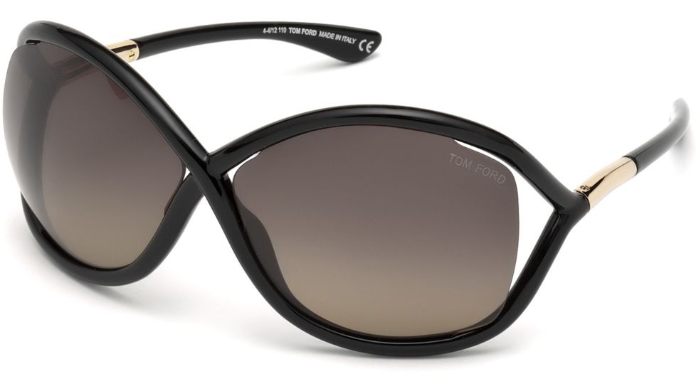 Tom Ford FT0009 Sunglasses - Shiny Black Frame Color, Smoke Polarized Lens Color