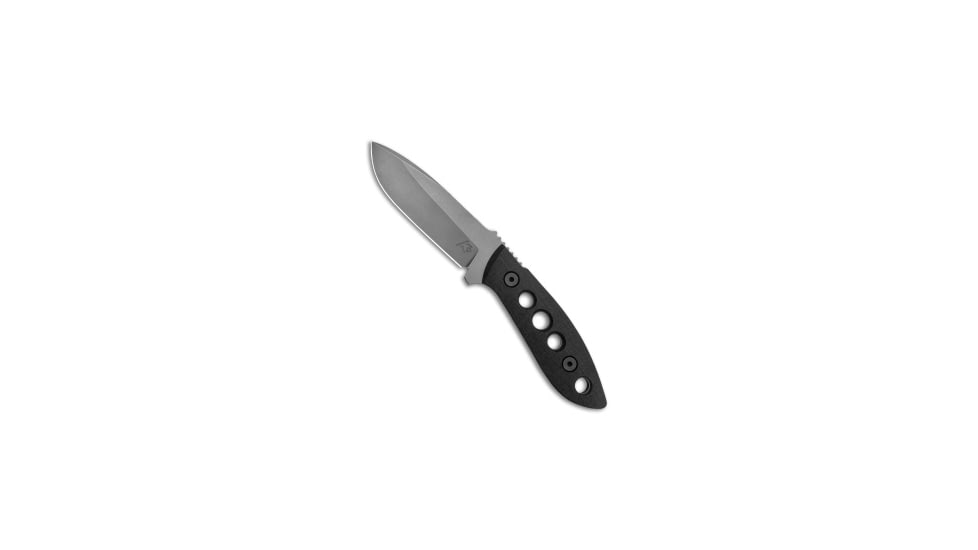 Tom Krein Krein Knives K9 Model 6 Fixed Blade Knife Black G-10 3.75&quot; Stonewash, Black, D2, adult, BHQ-134380