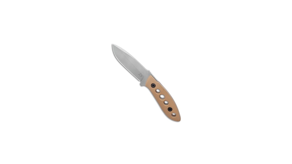 Tom Krein Krein Knives K9 Model 6 Fixed Blade Knife Coyote G-10 3.75&quot; Stonewash, Tan, D2, adult, BHQ-134381