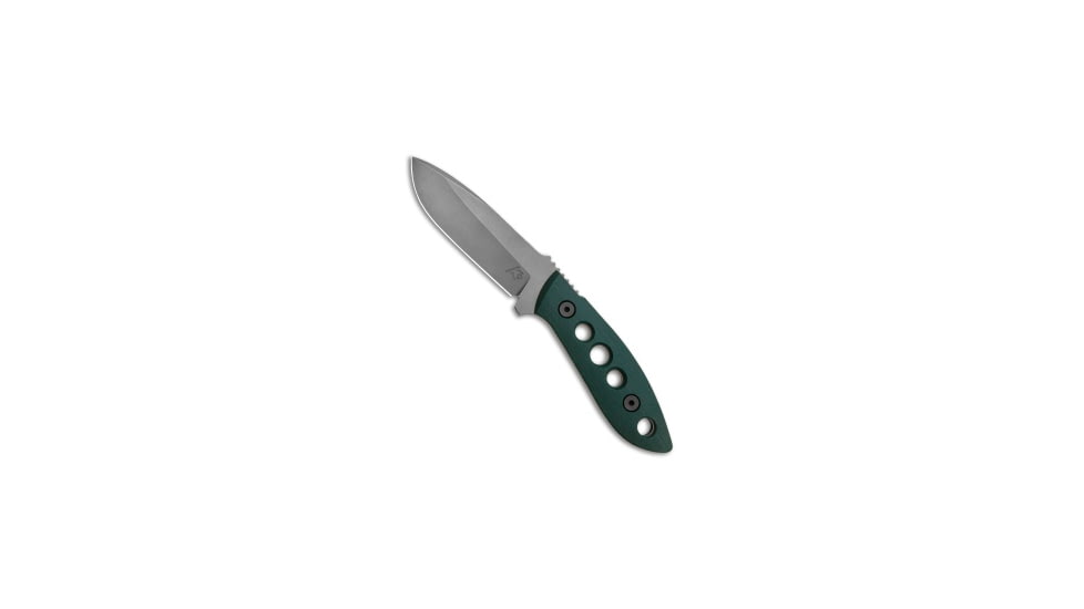 Tom Krein Krein Knives K9 Model 6 Fixed Blade Knife Forest G-10 3.75&quot; Stonewash, Green, D2, adult, BHQ-131751