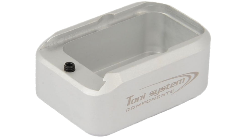 Toni System +2 Rounds Standard Pad Magazine Extension for Glock, Silver, 2, PADGLST-SI