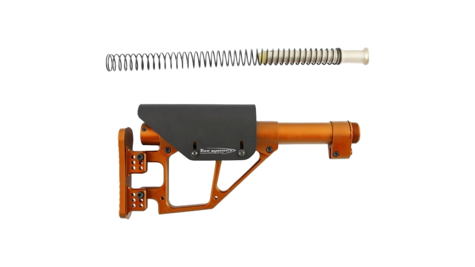 Toni System Fixed Stock 11In - Buffer Spring Included, Orange, CF11AR15-OR