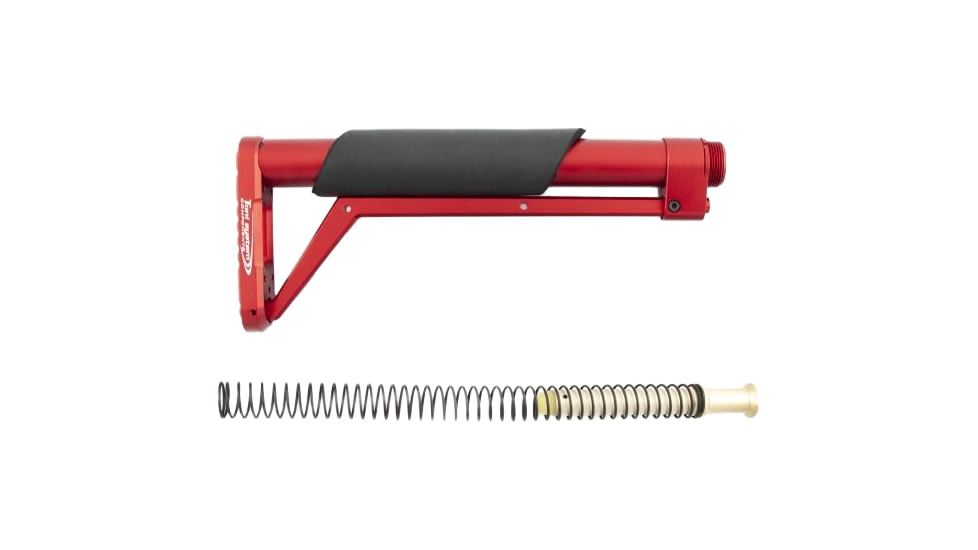Toni System Fixed Stock 11In - Buffer Spring Included, Red, CF11AR15-RE