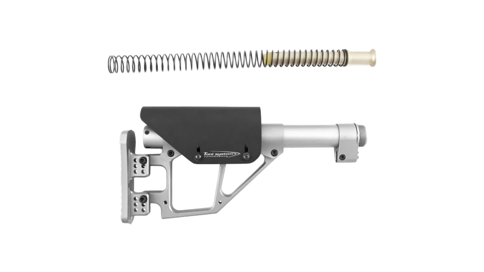 Toni System Fixed Stock 11In - Buffer Spring Included, Silver, CF11AR15-SI