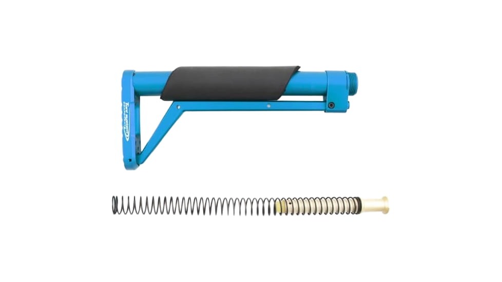 Toni System Fixed Stock 9In - Buffer Spring Included, Blue, CF9AR15-BL
