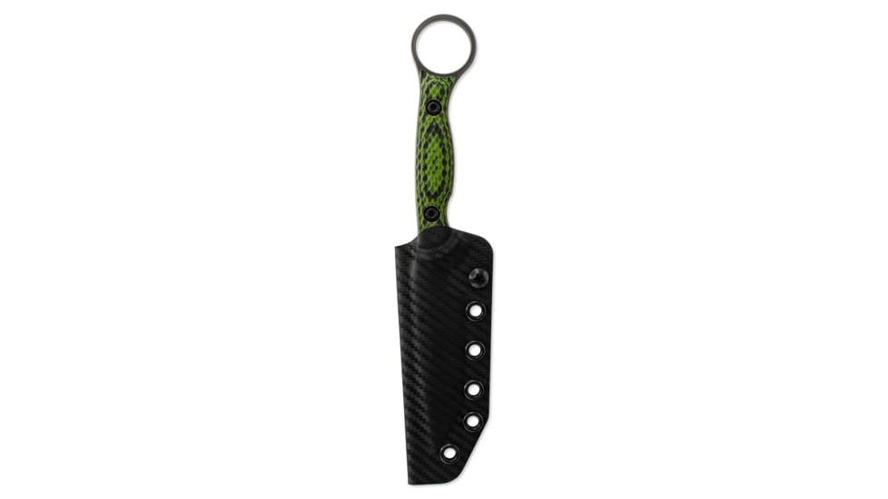 Toor Knives Dealer Exclusive Phosphor Green Serpent Fixed Blade Knife, 3.75in, Steel CPM3V, G10 Handle, Serpent-DE