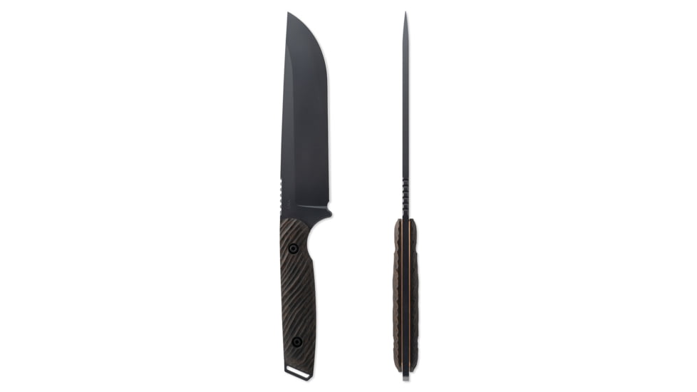 Toor Knives Field 1.0 Fixed Blade Knife, 6in, CPM 154 Steel, Walnut Dynamic Fluting Handle, Battleship Grey, Field 1.0-Battleship Grey