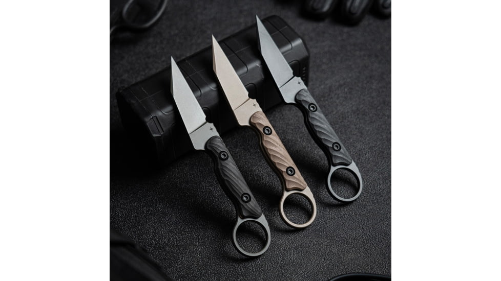 Toor Knives Jank Shank Pikal Fixed Blade Knife, 3in, CPM 154, G10, Earth, MAS Grey, Jank Shank Pikal - Earth