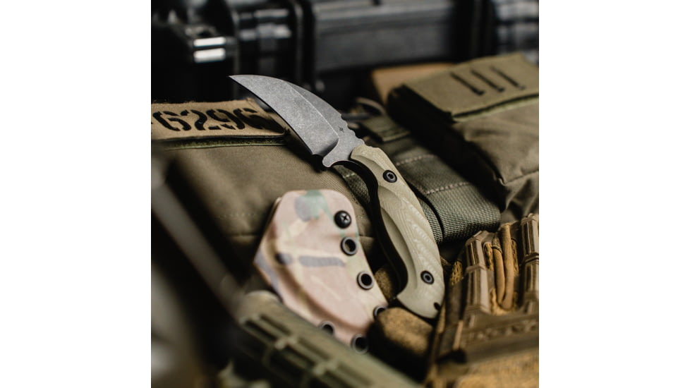 Toor Knives Karsumba Fixed Blade Knife, 2.5in, CPM 154 Steel, Canvas Micarta Handle, Carbon, Karsumba-Carbon