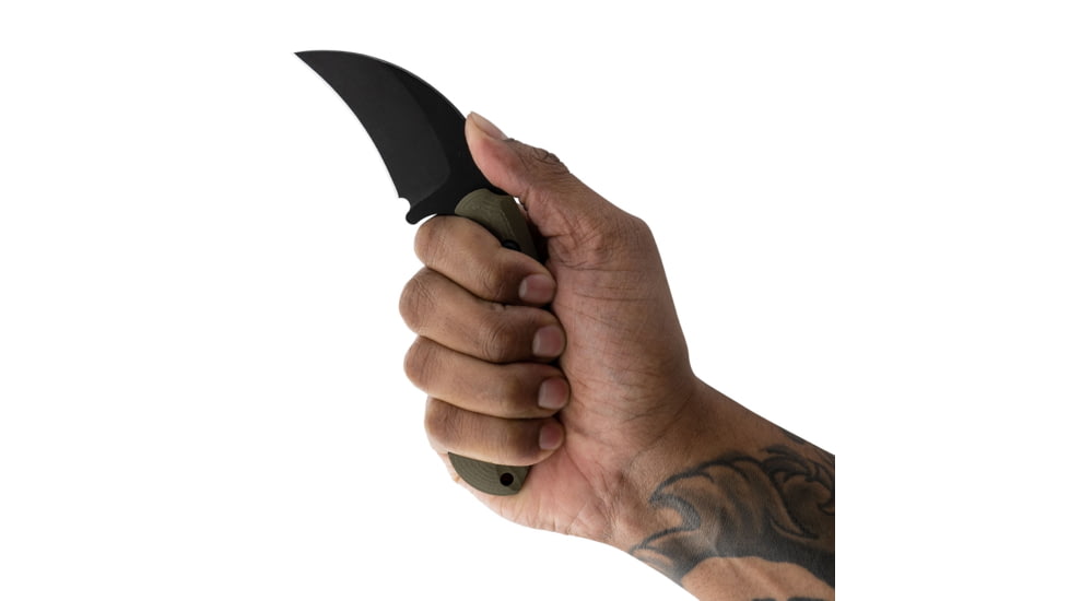 Toor Knives Karsumba Fixed Blade Knife, 2.5in, CPM 154 Steel, Canvas Micarta Handle, Covert Green, Karsumba-Covert Green