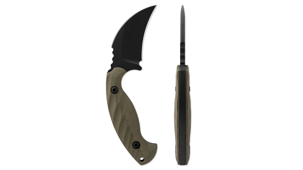 Toor Knives Karsumba Fixed Blade Knife, 2.5in, CPM 154 Steel, Canvas Micarta Handle, Covert Green, Karsumba-Covert Green