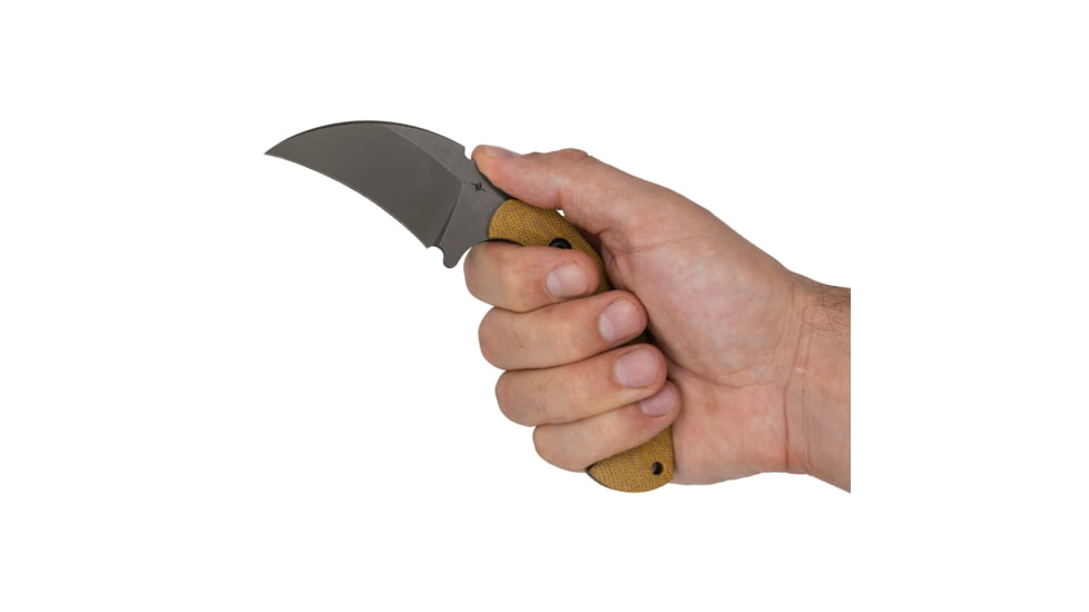 Toor Knives Karsumba Fixed Blade Knife, 2.5in, CPM S35VN, Canvas Micarta Handle, Burlap Natural, Karsumba-Burlap Natural