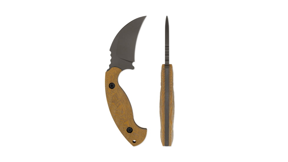 Toor Knives Karsumba Fixed Blade Knife, 2.5in, CPM S35VN, Canvas Micarta Handle, Burlap Natural, Karsumba-Burlap Natural