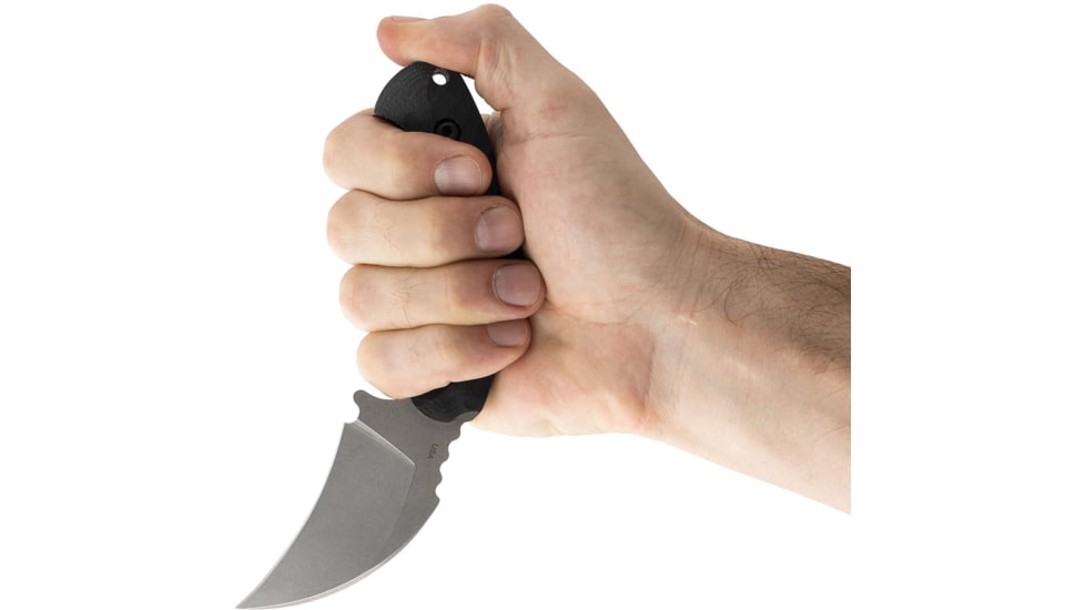 Toor Knives Karsumba Fixed Blade Knife, 2.5in, CPM S35VN Steel, Canvas Micarta Handle, Burlap Black, Karsumba-Burlap Black