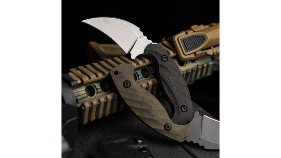 Toor Knives Karsumba Fixed Blade Knife, 2.5in, CPM S35VN Steel, Canvas Micarta Handle, Burlap Black, Karsumba-Burlap Black