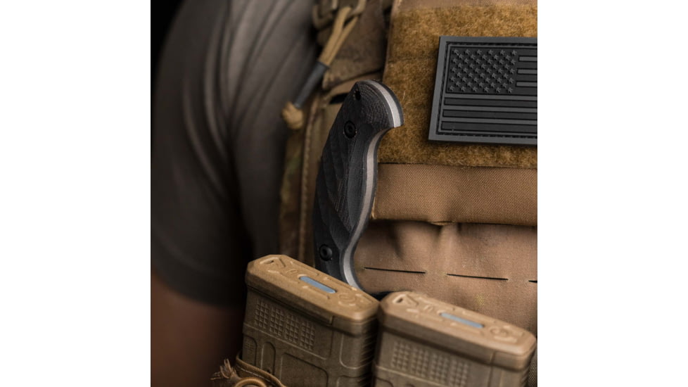 Toor Knives Karsumba Fixed Blade Knife, 2.5in, CPM S35VN Steel, Canvas Micarta Handle, Burlap Black, Karsumba-Burlap Black