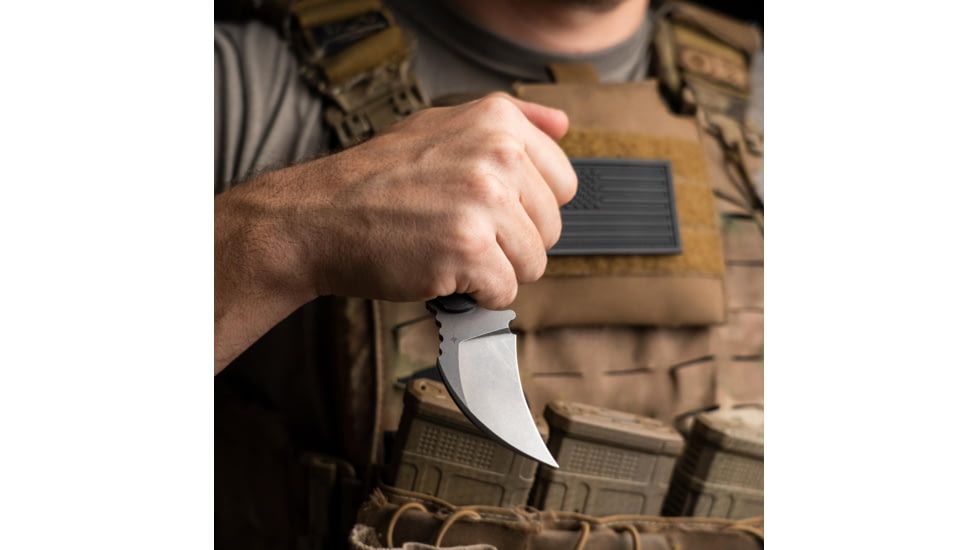 Toor Knives Karsumba Fixed Blade Knife, 2.5in, CPM S35VN Steel, Canvas Micarta Handle, Burlap Black, Karsumba-Burlap Black