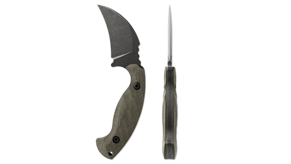 Toor Knives Karsumba Fixed Blade Knife, 2.5in, CPM S35VN Steel, Canvas Micarta Handle, Burlap Green, Karsumba-Burlap Green