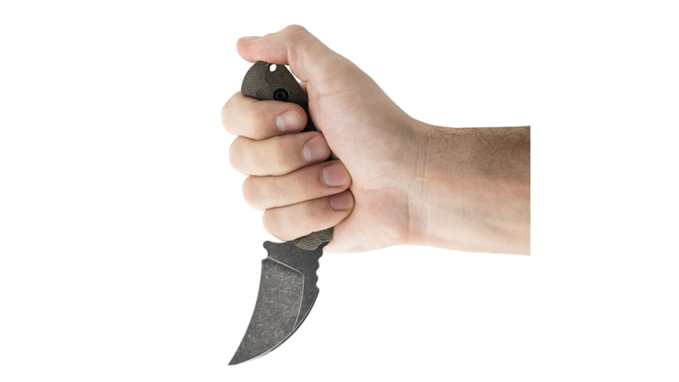 Toor Knives Karsumba Fixed Blade Knife, 2.5in, CPM S35VN Steel, Canvas Micarta Handle, Burlap Green, Karsumba-Burlap Green