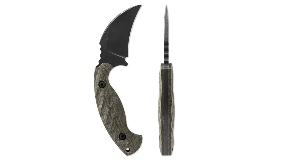 Toor Knives Karsumba Fixed Blade Knife, 2.5in, CPM S35VN Steel, Canvas Micarta Handle, Burlap Green, Karsumba-Burlap Green