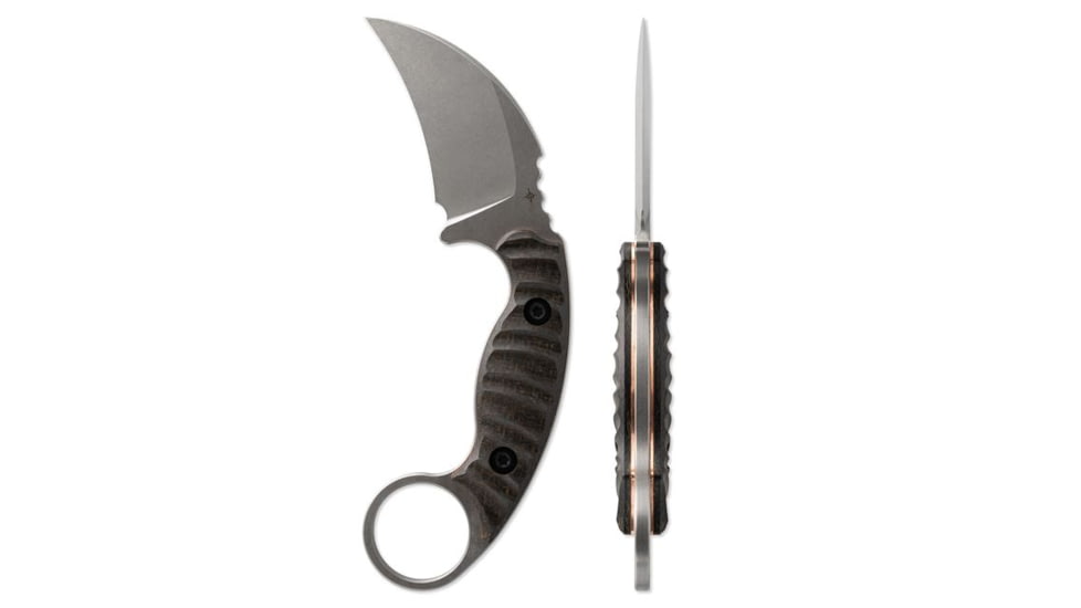 Toor Knives Karsumba R Fixed Blade Knife, 2.5in, CPM 154 Steel, G10 Handle, Burlap, Black Hydro Static, Karsumba -Burlap