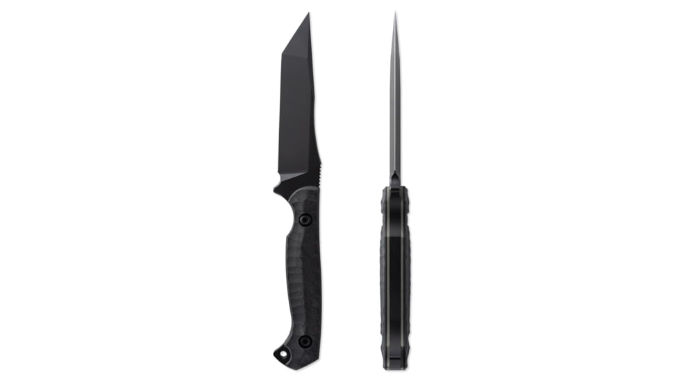 Toor Knives Krypteia T Fixed Blade Knife, 4in, CPM M4 Steel, G10 Handle, SoCom Black, Black Hydro Static, Krypteia T - SoCom Black