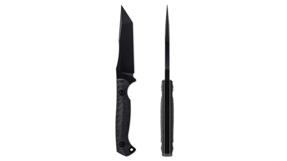 Toor Knives Krypteia T Fixed Blade Knife, 4in, CPM M4 Steel, G10 Handle, SoCom Black, Black Hydro Static, Krypteia T - SoCom Black