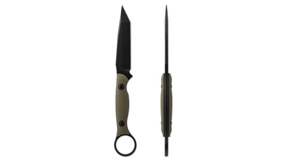 Toor Knives Serpent Fixed Blade Knife, 3.75in, Steel CPM3V, G10 Handle, Caiman Green, Serpent-Covert Green