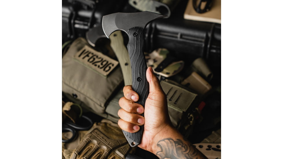 Toor Knives Tomahawk Axe, 5.75in, D2 Steel, G10 Handle, Carbon, Tomahawk-Carbon