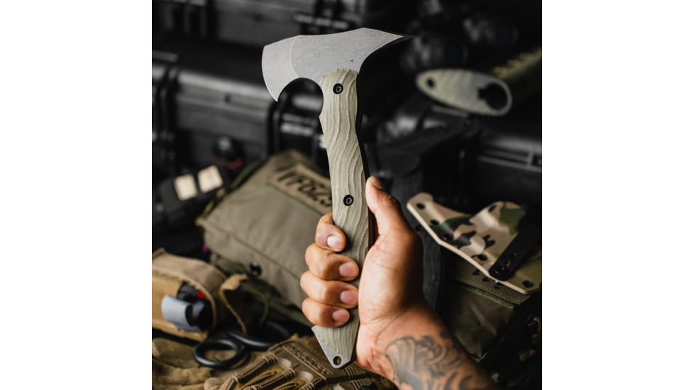 Toor Knives Tomahawk Axe, 5.75in, D2 Steel, G10 Handle, Carbon, Tomahawk-Carbon