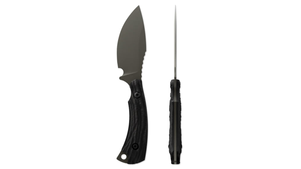 Toor Knives Vellum Fixed Blade Knife, 3.5in, CPM 154, Ebony Handle, Spanish Moss, Vellum-Spanish Moss