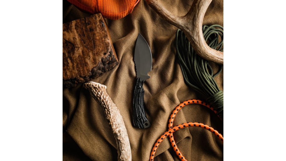 Toor Knives Vellum Fixed Blade Knife, 3.5in, CPM 154, Ebony Handle, Spanish Moss, Vellum-Spanish Moss