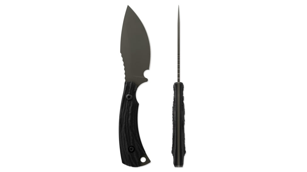 Toor Knives Vellum Fixed Blade Knife, 3.5in, CPM 154, Ebony Handle, Spanish Moss, Vellum-Spanish Moss