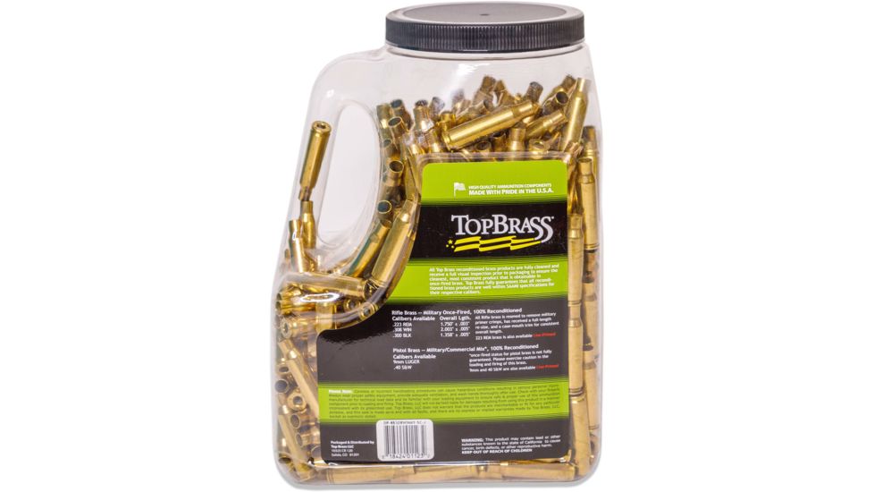 Top Brass .308 Winchester Premium Reconditioned Brass, 1000 Count, Jug, 8B308WINMY-5C-J