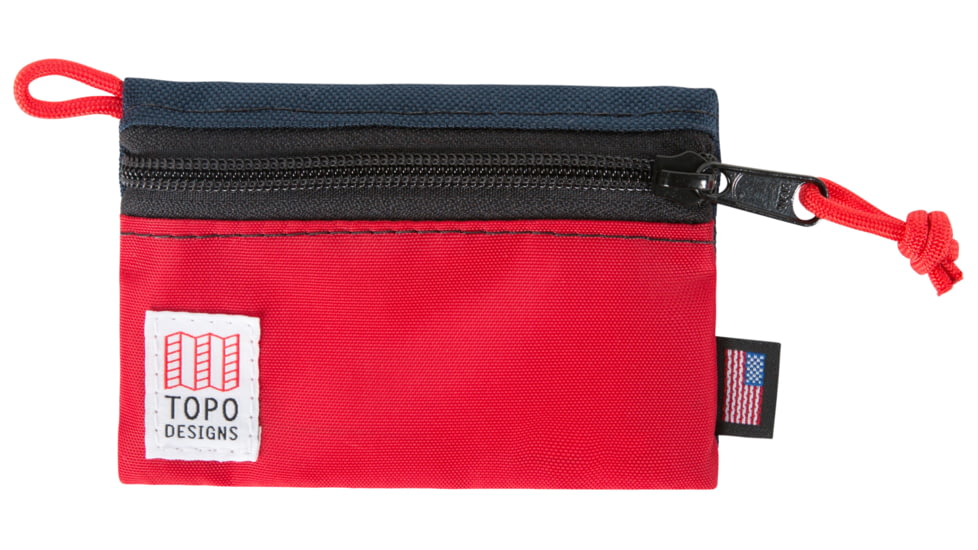 Topo Designs Accessory Bags, Red/Navy, Micro, TDABS19RDNVMC