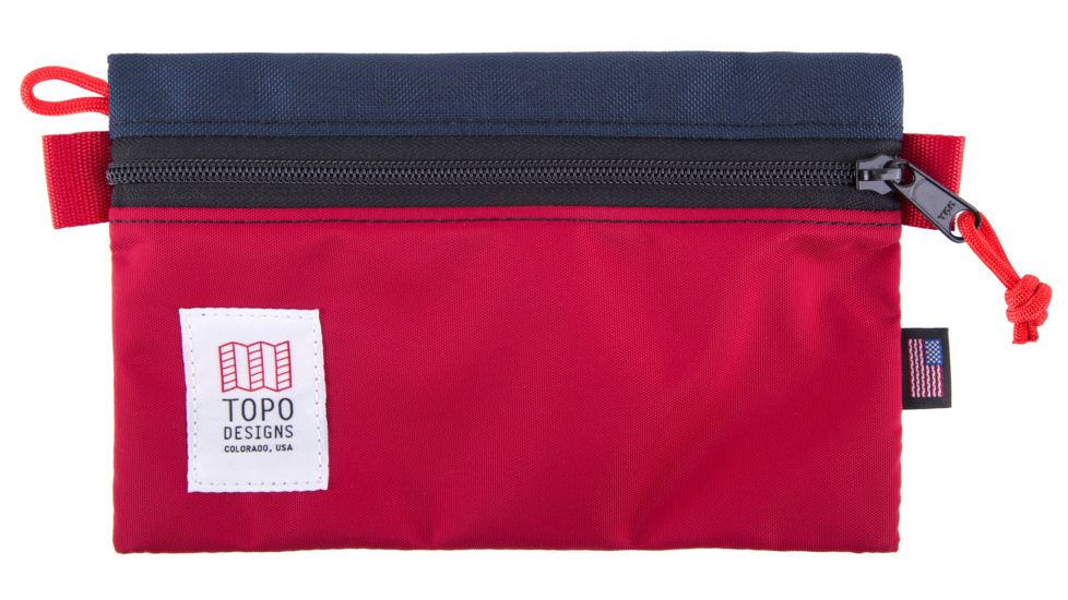 Topo Designs Accessory Bags, Red/Navy, Small, TDABS19RDNVSM