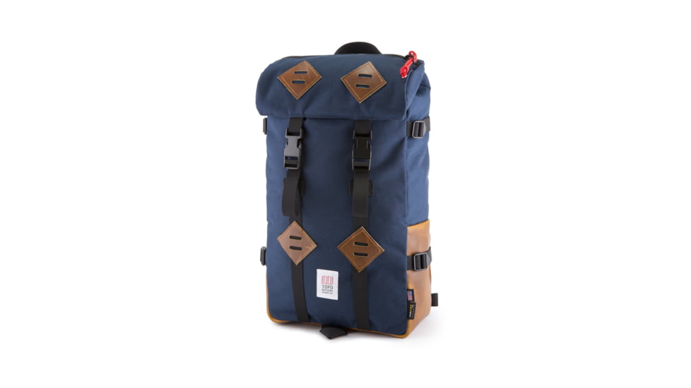 Topo Designs Klettersack Leather, Navy/Brown Leather, 5015784783925