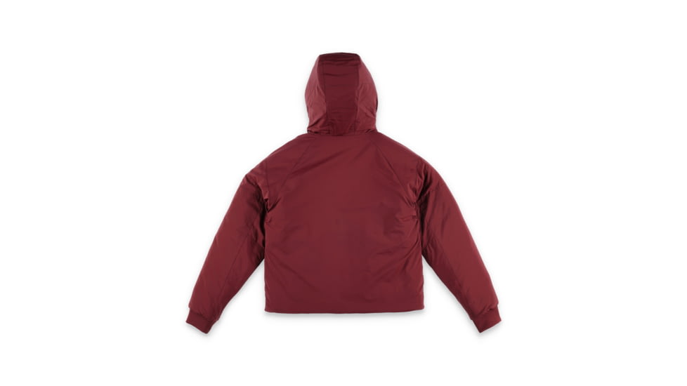 Topo Designs Mountain Puffer Hoodie - Womens, Burgundy, 7090322440245