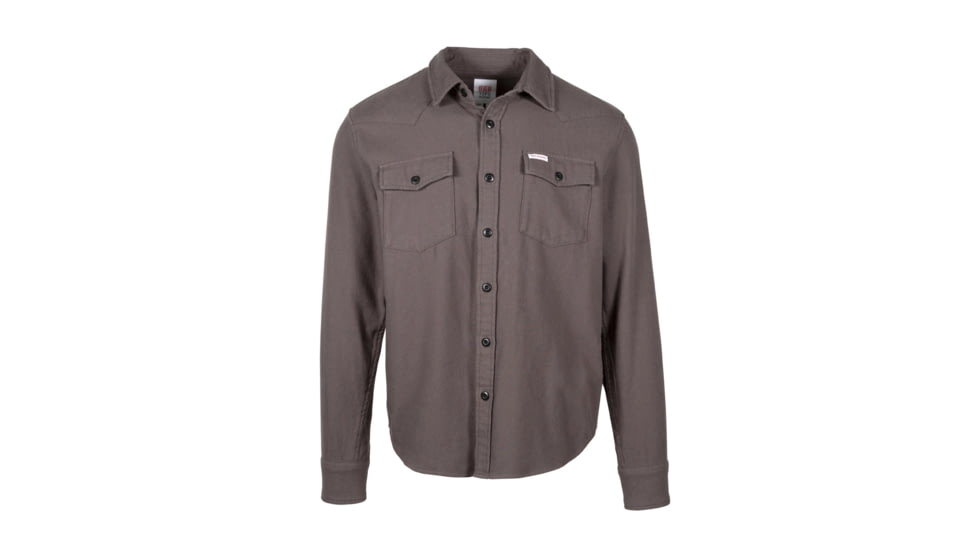Topo Designs Mountain Solid Shirt - Men's,Twill Flannel, Straight Fit, Charcoal, Small TDMMSSLF19CHSM